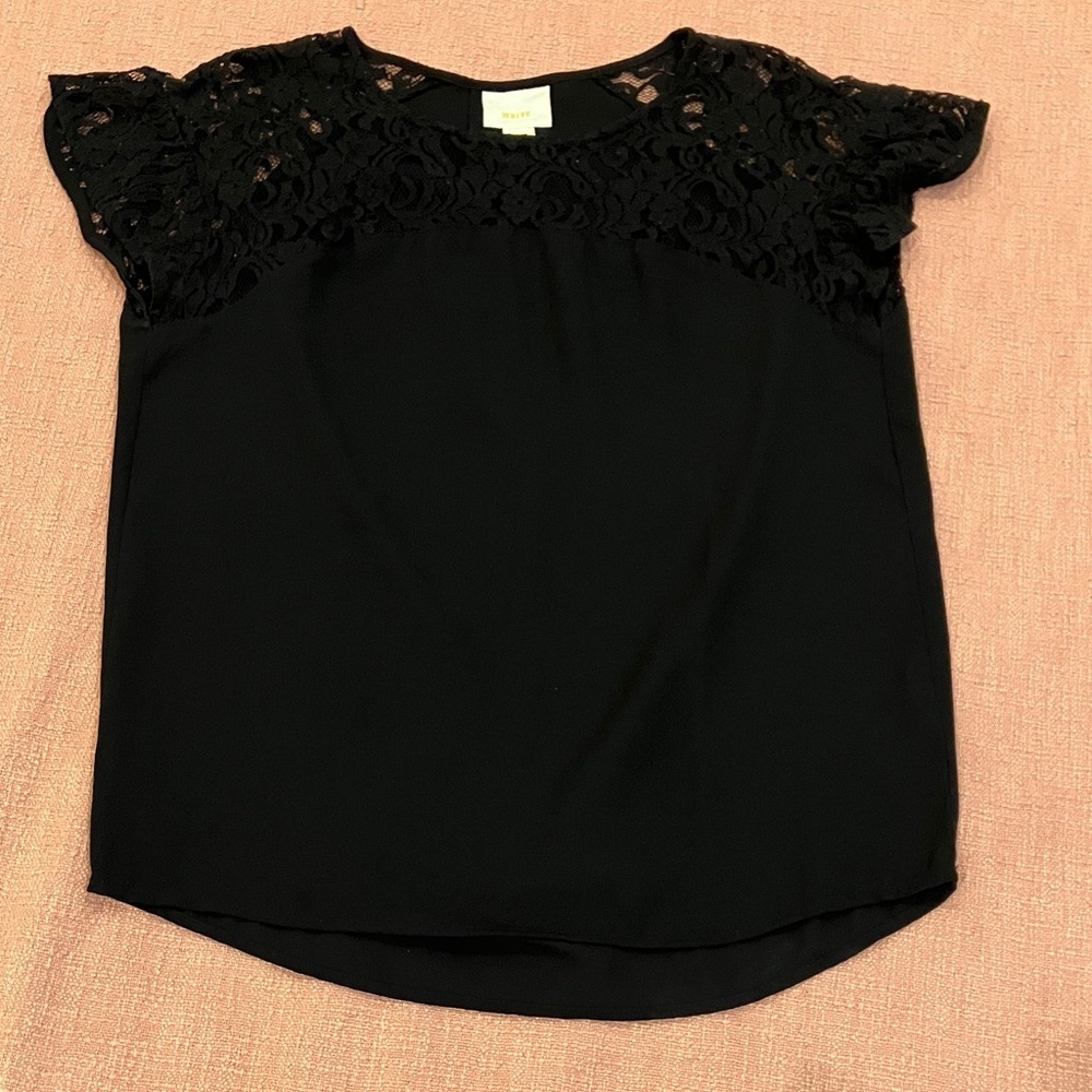 Maeve for anthropologie small women’s Black Lace top Blouse